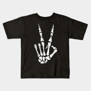 Peace Skeleton Hand Halloween Kids T-Shirt